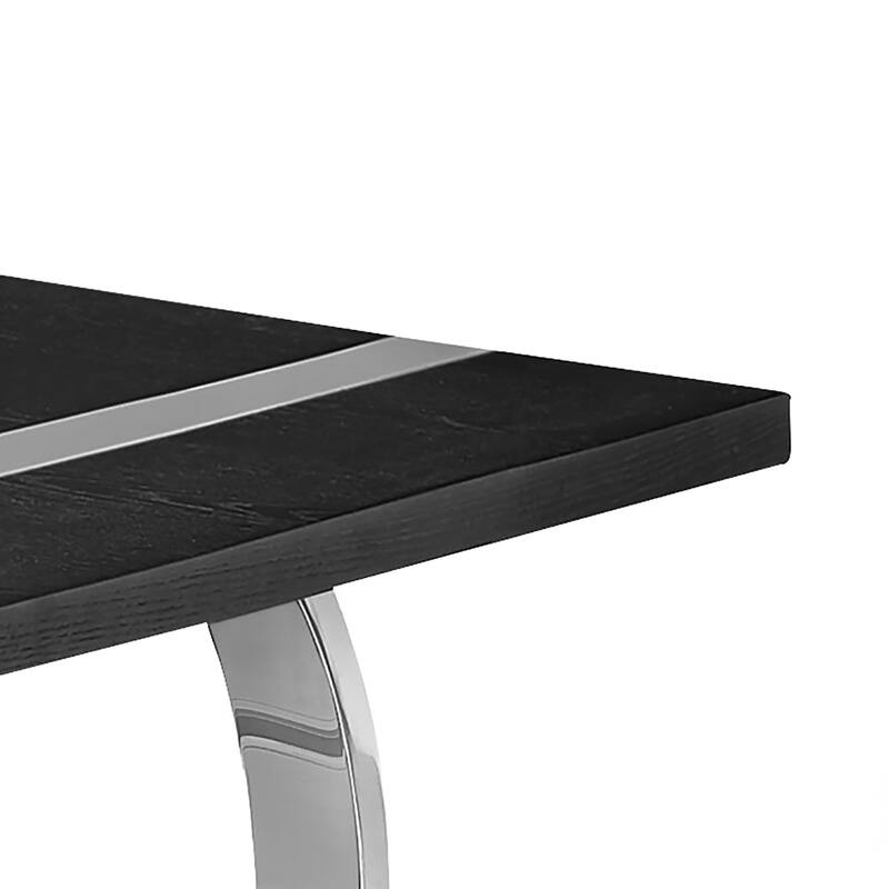 Furniture of America Carra Glam Stainless Steel Base 60-inch Dining Table