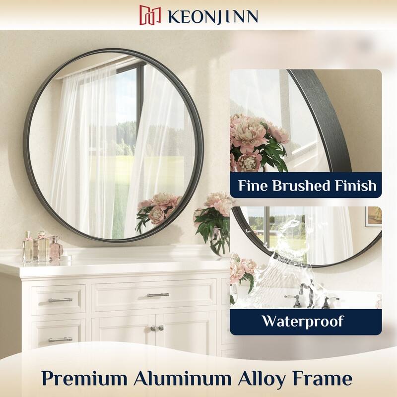 Keonjinn Round Framed Bathroom Wall Mirrors