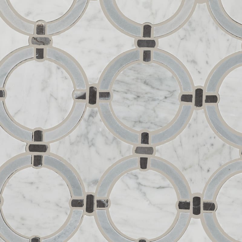 Daltile Raine Linked Ring Honed Natural Stone Mosaic Tile (Set of 10) (9.60 SQFT Per Carton)