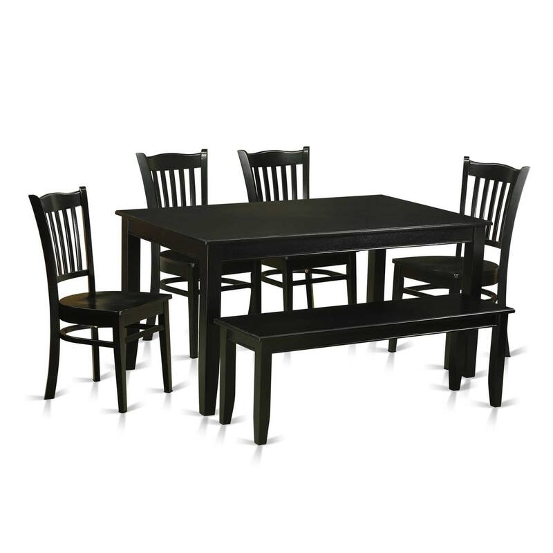 Modern Dining Set - 6 Piece Wood Table & Chair Set - Contemporary Kitchen Furniture