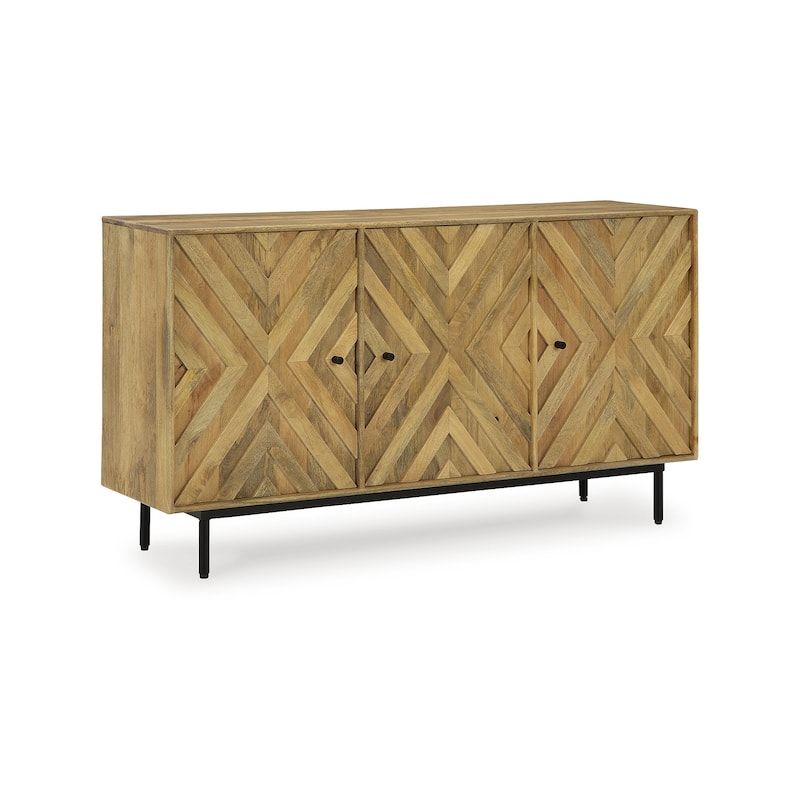 Signature Design by Ashley Cadewick Brown/Beige Accent Cabinet - 58"W x 16"D x 32"H