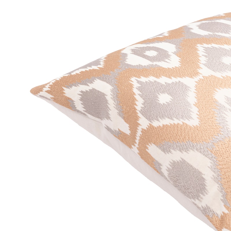 Krishae Ikat Embroidered Throw Pillow