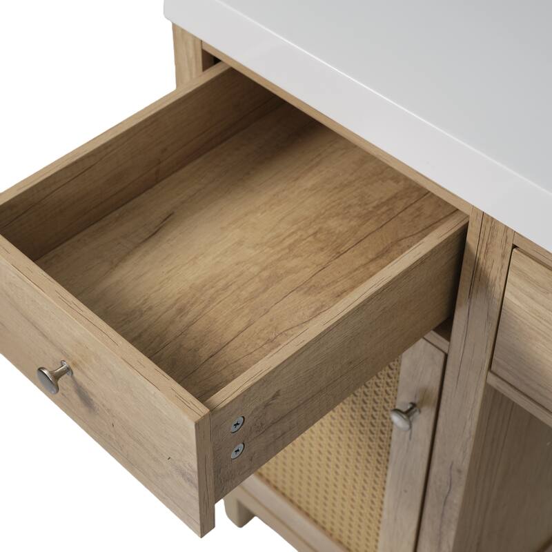 Christopher Knight Home - Aurelia Modern Solid Wood Legs Bathroom Vanity with Spacious Storage and Tip-Out Tray