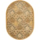 SAFAVIEH Handmade Antiquity Nermine Traditional Oriental Wool Rug - 4'6" x 6'6" Oval - Light Blue/Gold