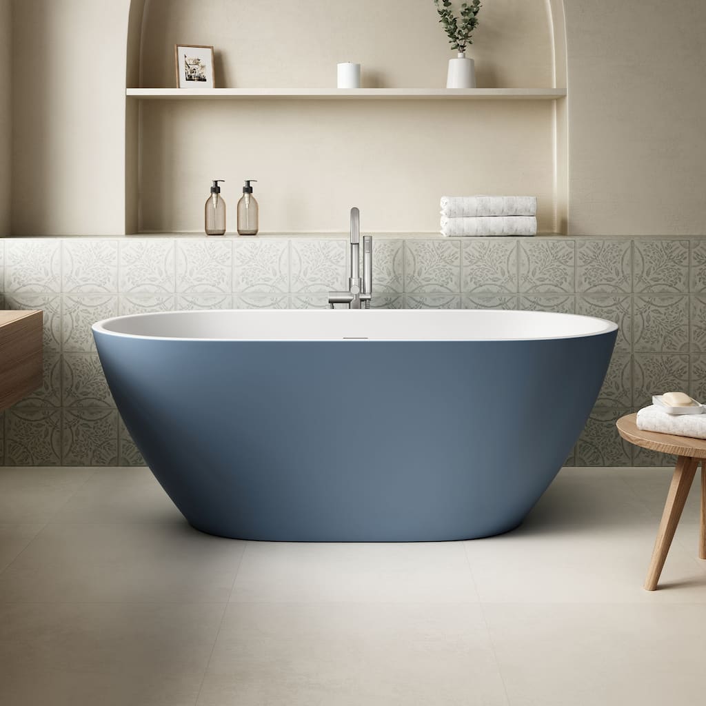OVE Ayago Freestanding White Bathtub Kit, extra Hardware