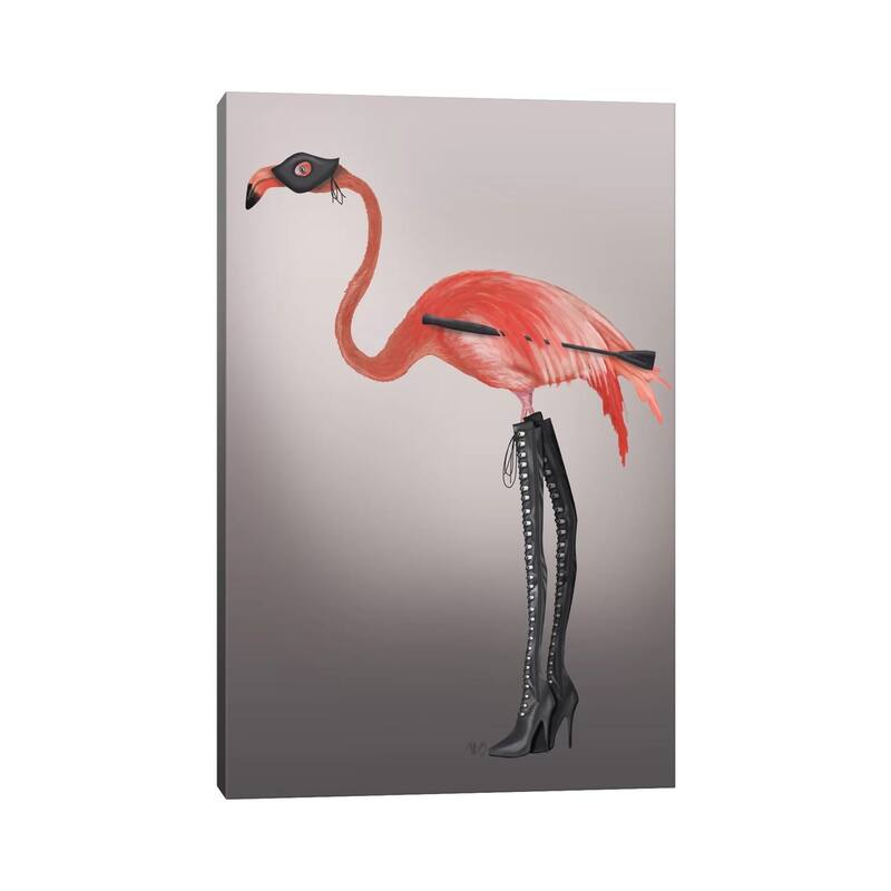 iCanvas "Flamingo with Kinky Boots" by Fab Funky Canvas Print