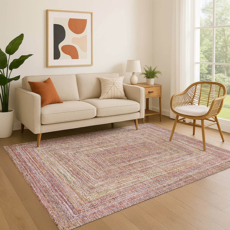 Premium Washable Super Soft Modern Dimensions Mayfield Rug - Paprika - 5' x 7'6"