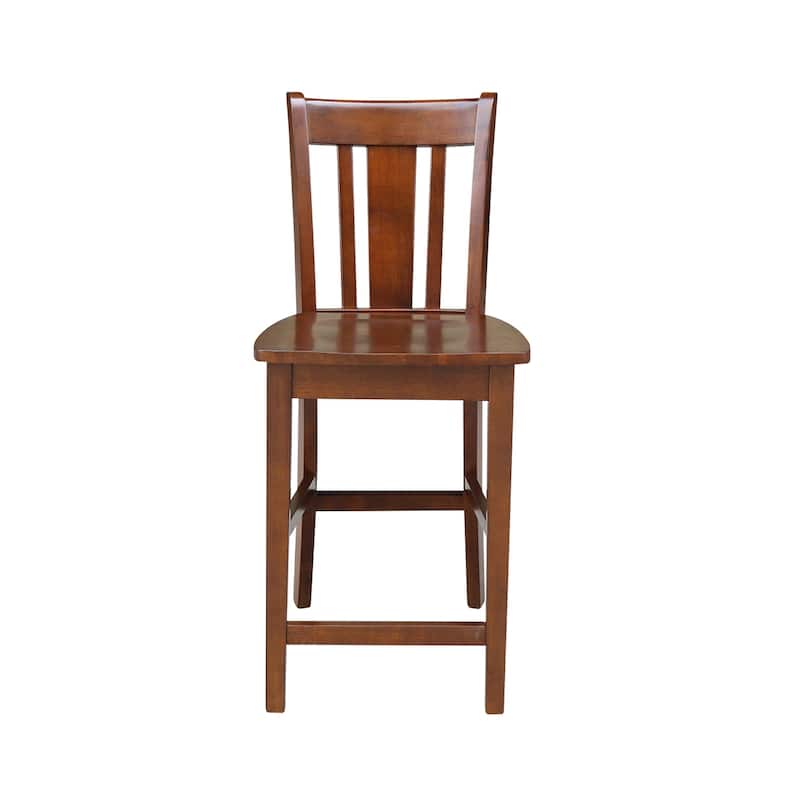 42" Round Pedestal Couonter Height Table and Two Stools - Espresso