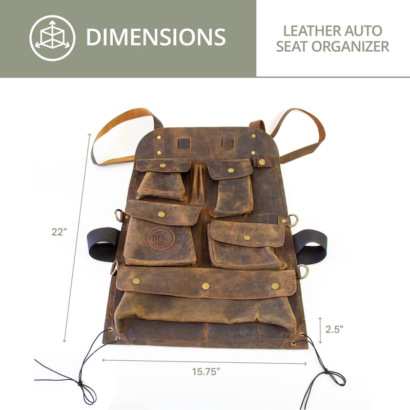 Outdoor Leisure Products Model CT10004 Hunter's Leather Car Seat Organizer