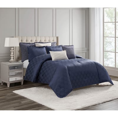 Chloe Navy 3 Piece Comforter Set
