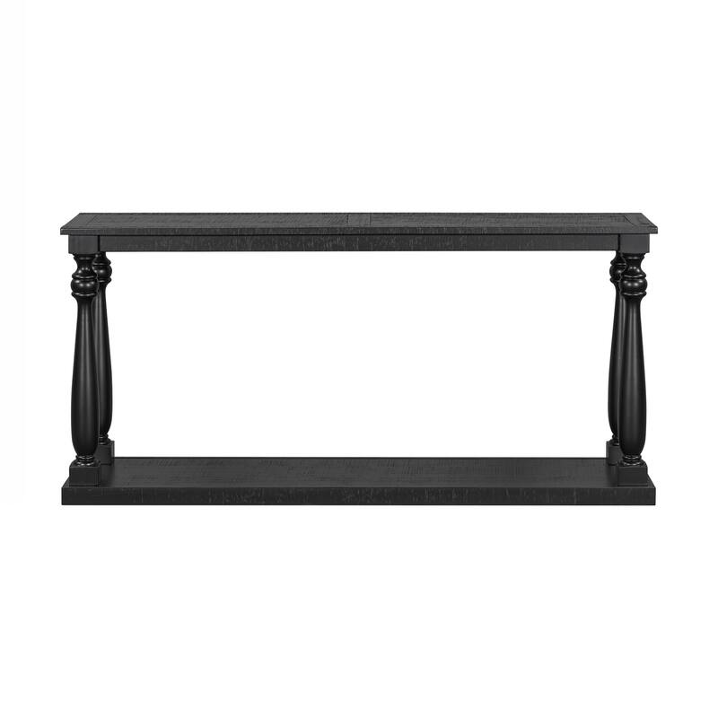 Console Table - Space-Saving Design with Lower Shelf and Four Solid Wood Tapered Legs, Modern Narrow Entryway Table for Entry