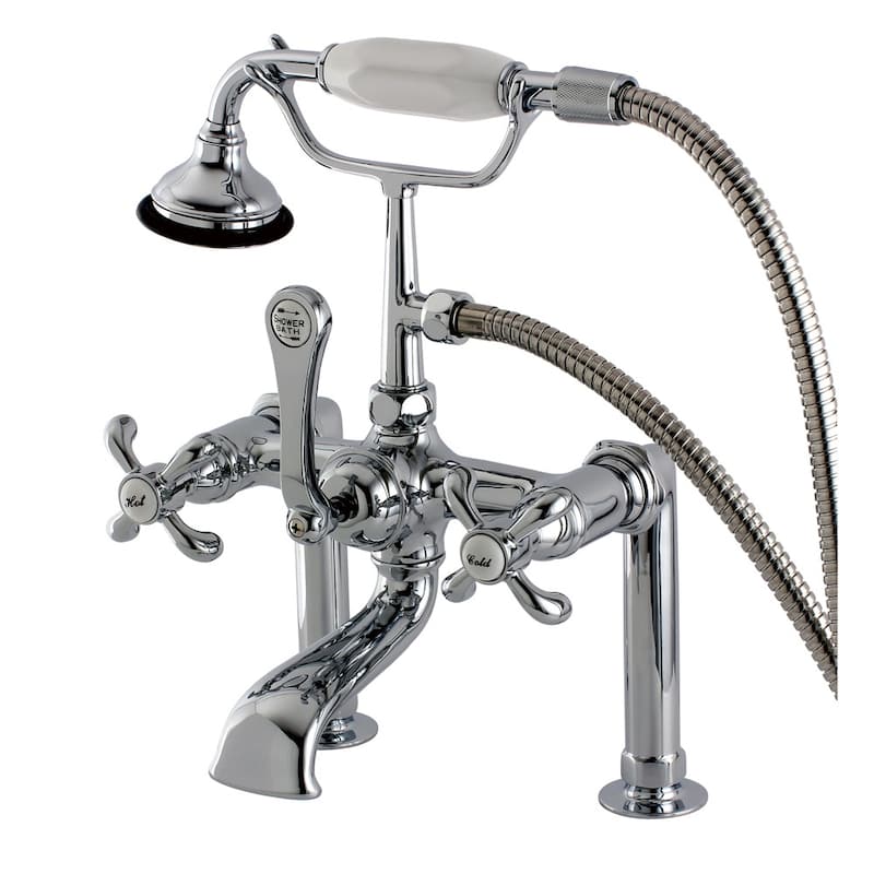 Kingston Brass French Country Deck Mounted Clawfoot Tub Filler Trim - Polished Chrome - Polished Chrome