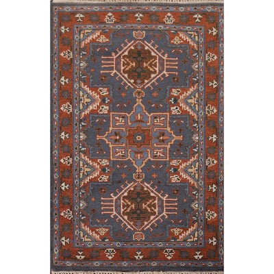 Geometric Kazak Oriental Area Rug Hand-knotted Wool Carpet - 3'0"x 5'0"