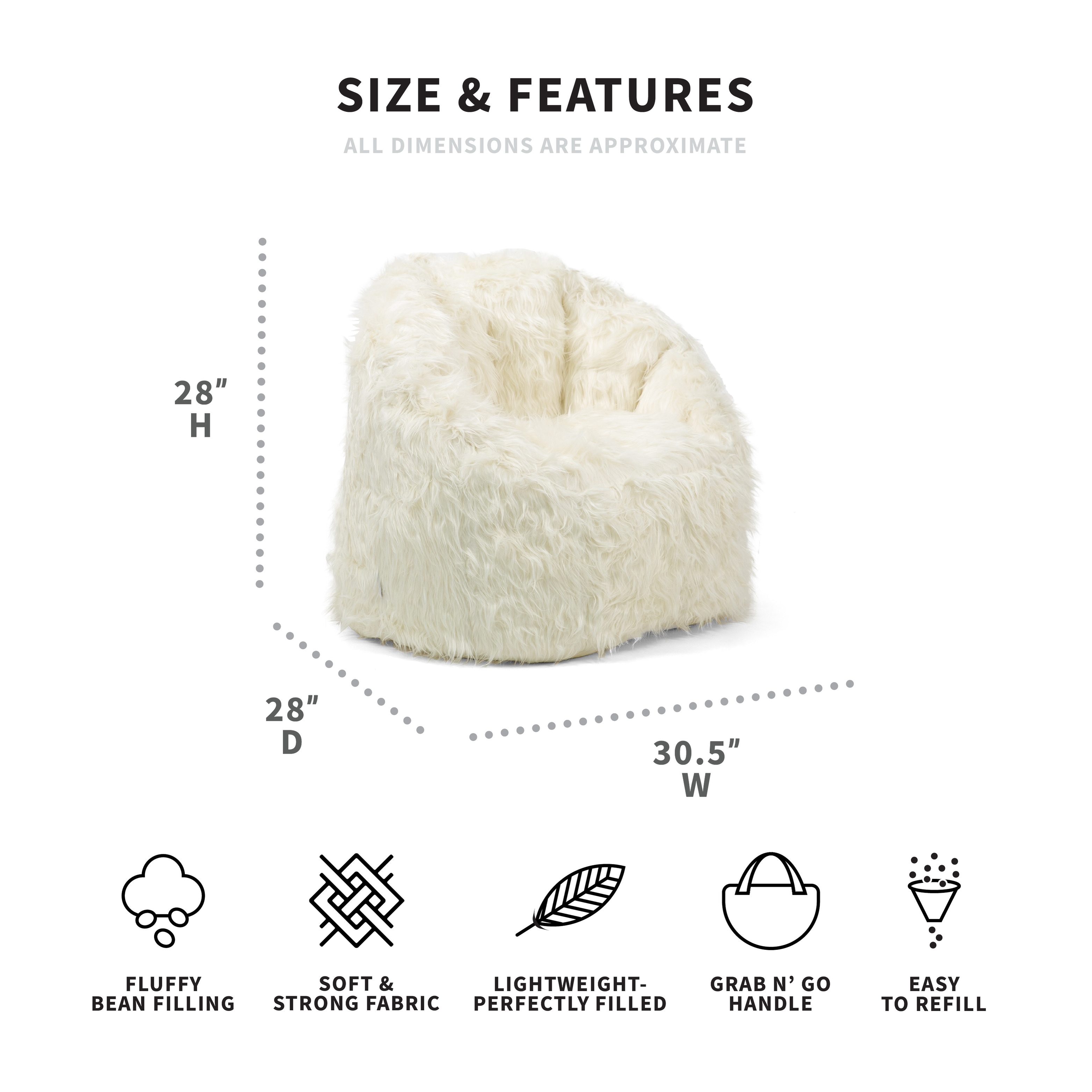 Big joe milano hotsell shag bean bag chair