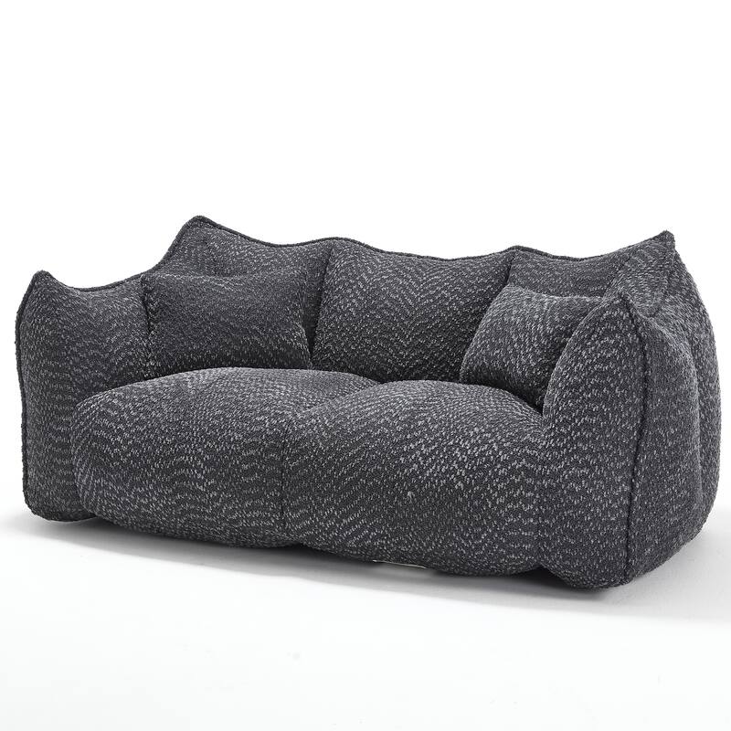 Beanbag Chair with High Resilience Foam Core. The Square Recliner Sofa Is Ideal for Family Members And Friends Engaged in Games