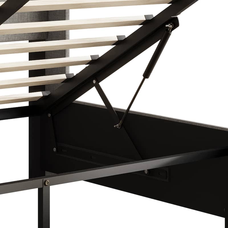 CraftPorch Modern Wingback Platform Lift Up Storage Bed
