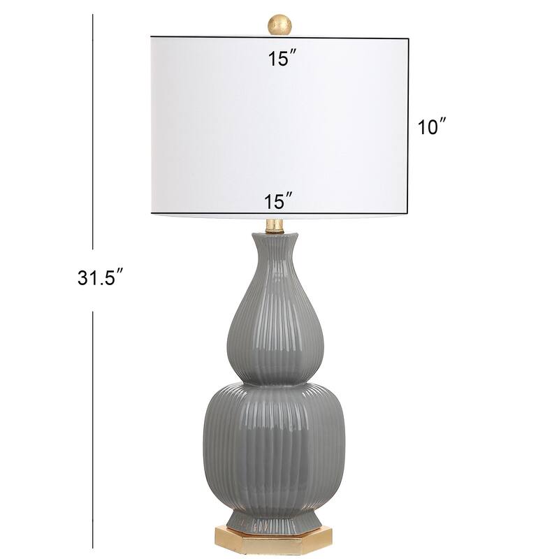 SAFAVIEH Lighting Dalmazia 32-inch Grey/ Gold Table Lamp (Set of 2) - 15"x15"x31.5" - 15Wx15Dx32H