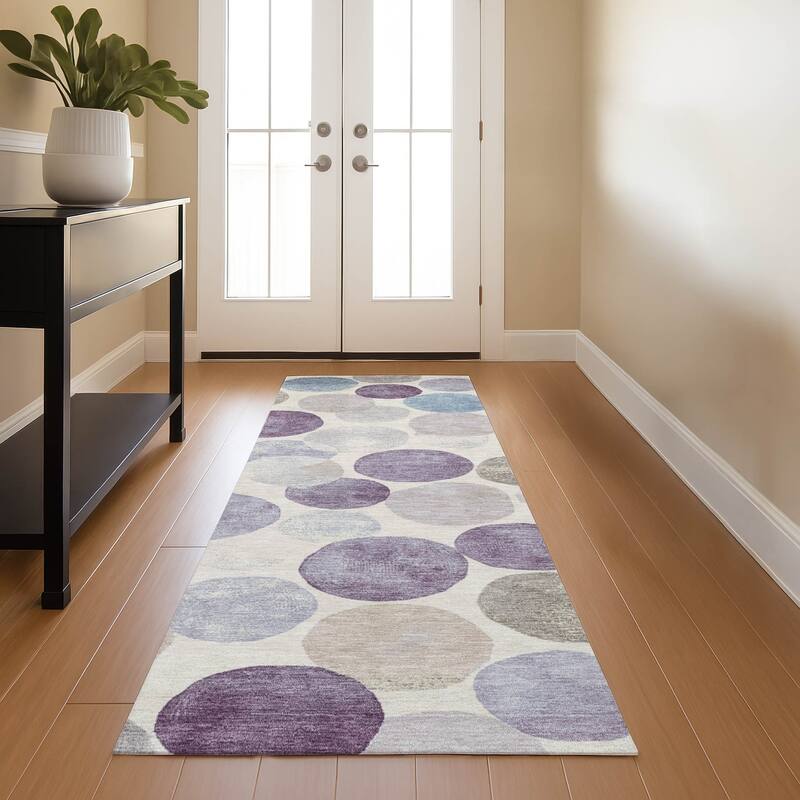 Premium Washable Super Soft Casual Contemporary Mayfield Rug - Plum - 2'3" x 7'6"