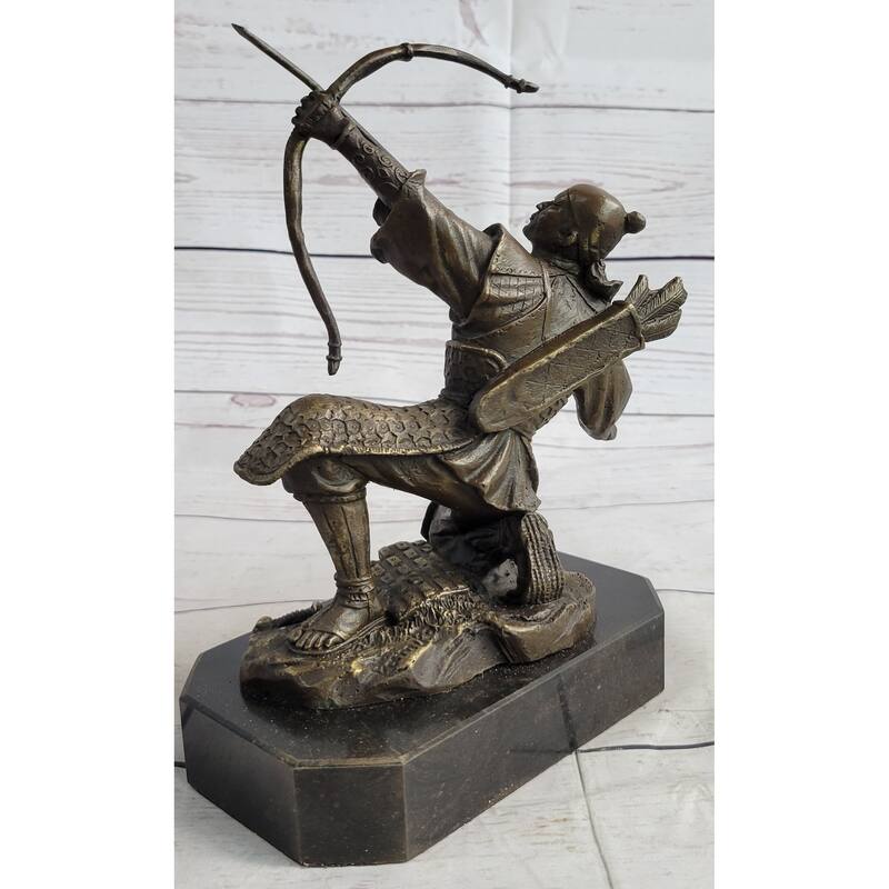 Bronze Samurai Archer Warrior Signed Original Statue Sculpture Collectible Kamiko 9 Inches X 6 Inches