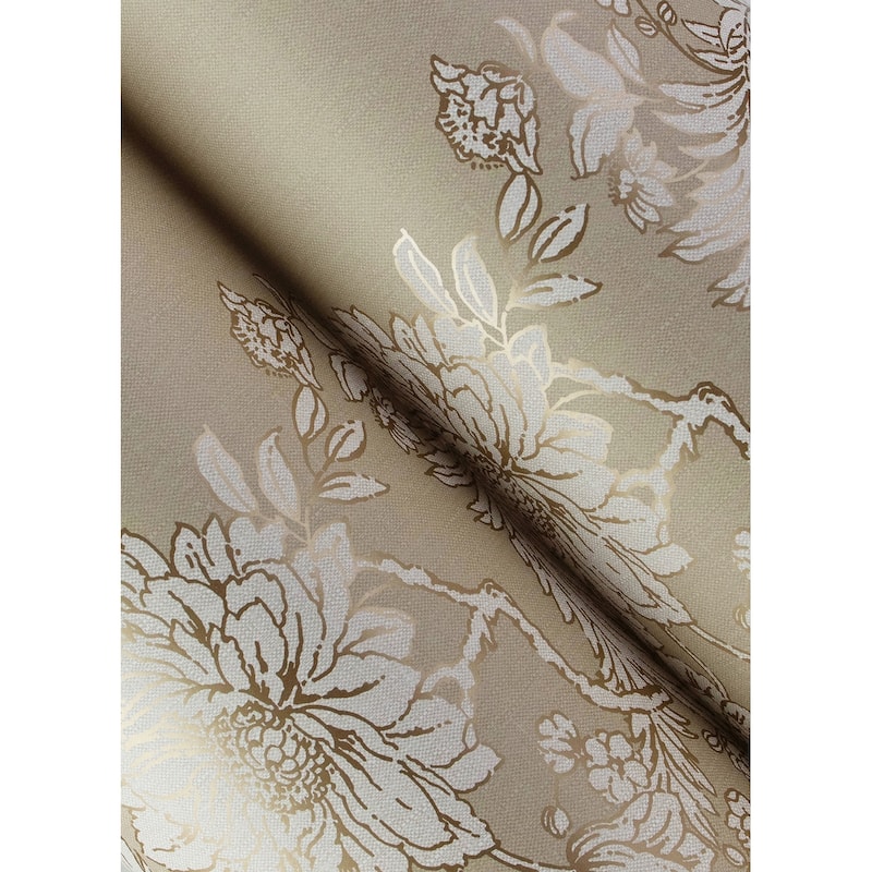 Chris Loves Julia x A-Street Prints Gisela Neutral Floral Columns Wallpaper