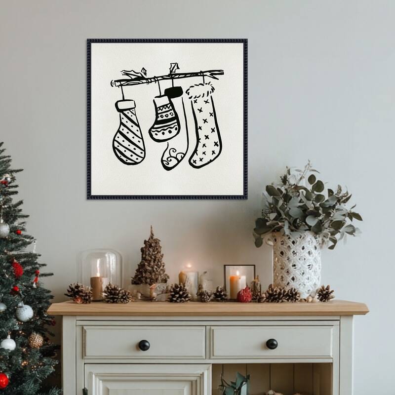 Sleep Tight II by Melissa Wang (22 x 22 in.), Framed Canvas Wall Art Print - Sylvie Beaded Black