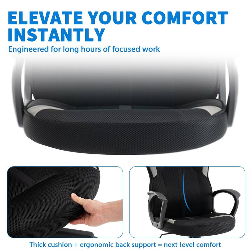 Adjustable Height Swivel Recline Desk Chair for Home or Office Use - N/A