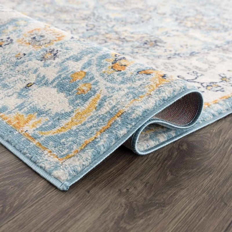 Tigris Pasha Oriental Medallion Bohemian Vintage Distressed Area Rug