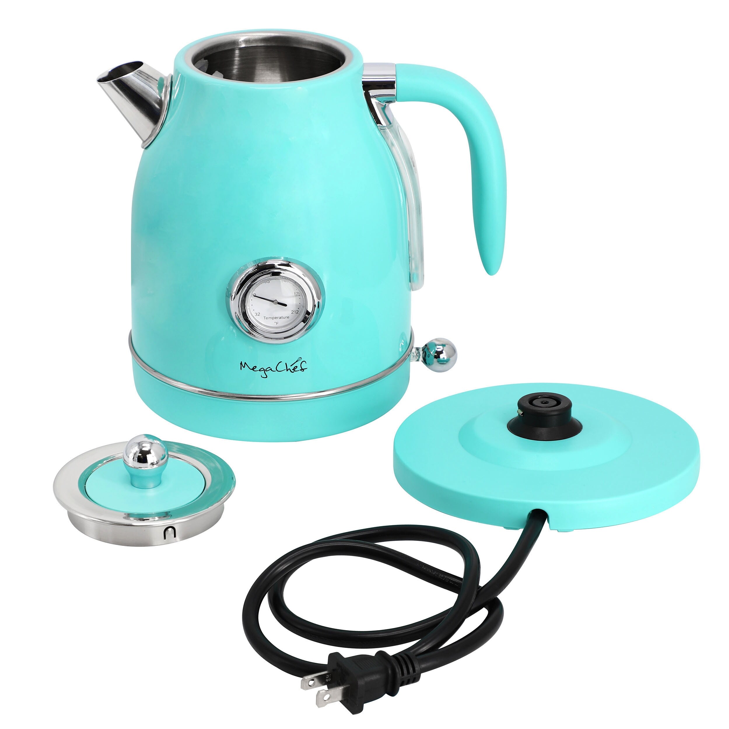 MegaChef 1.7 Liter Electric Tea Kettle and 2 Slice Toaster Combo in Turquoise Bed Bath Beyond 40787917