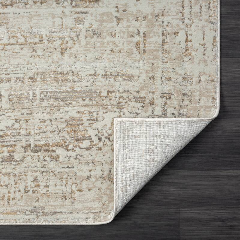 Bailey Transitional Distressed Beige/Brown Performance Indoor Area Rug by Sevita