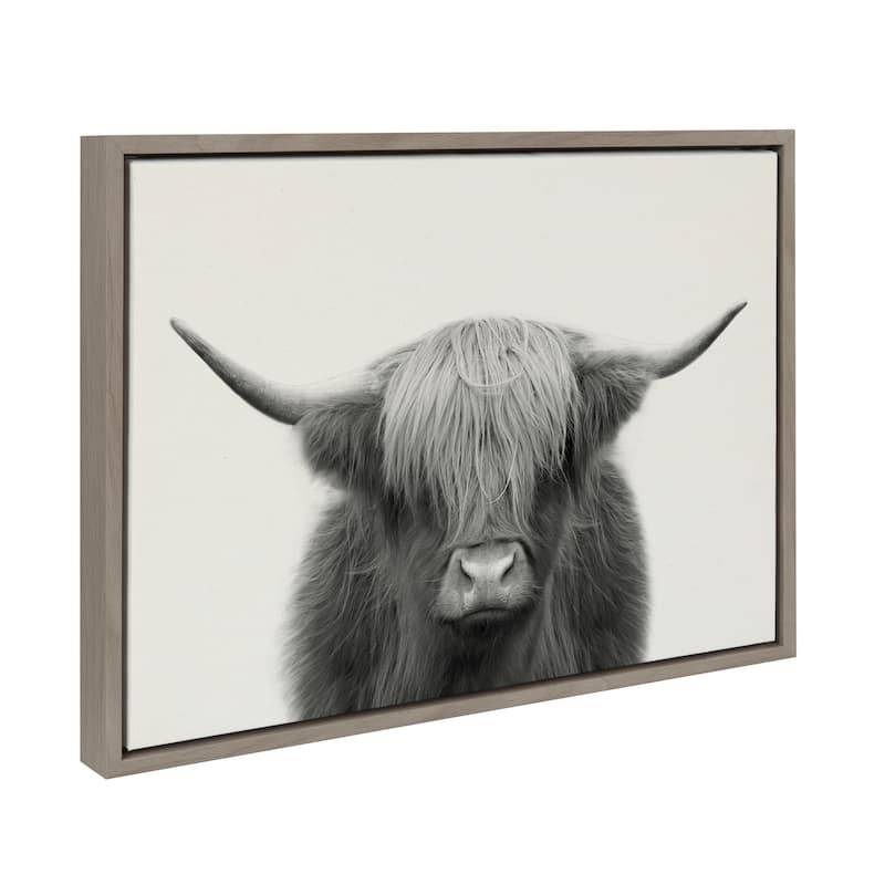 Kate and Laurel Sylvie Cow Framed Canvas by The Creative Bunch Studio