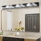 preview thumbnail 4 of 7, LED Modern Black Vanity Lights - 7-Light Acrylic Matte Black Bathroom Light Fixture for Over Mirror