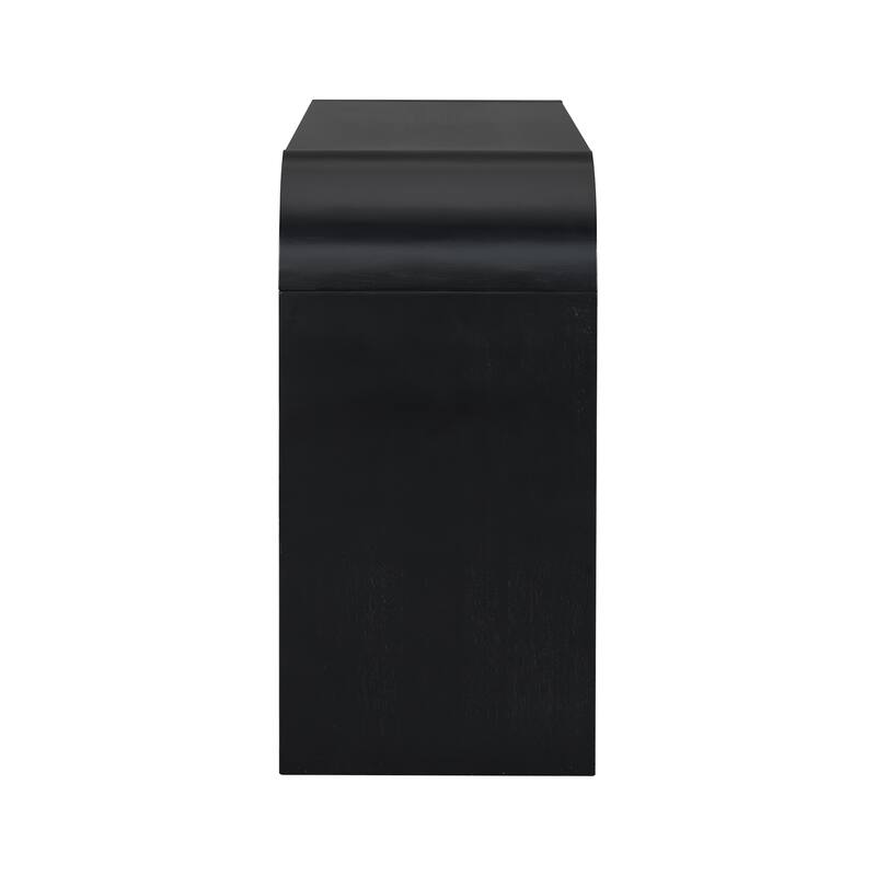 Minimalist Acacia Vneer Entryway Table with Two Legs,Stylish and Elegant Design