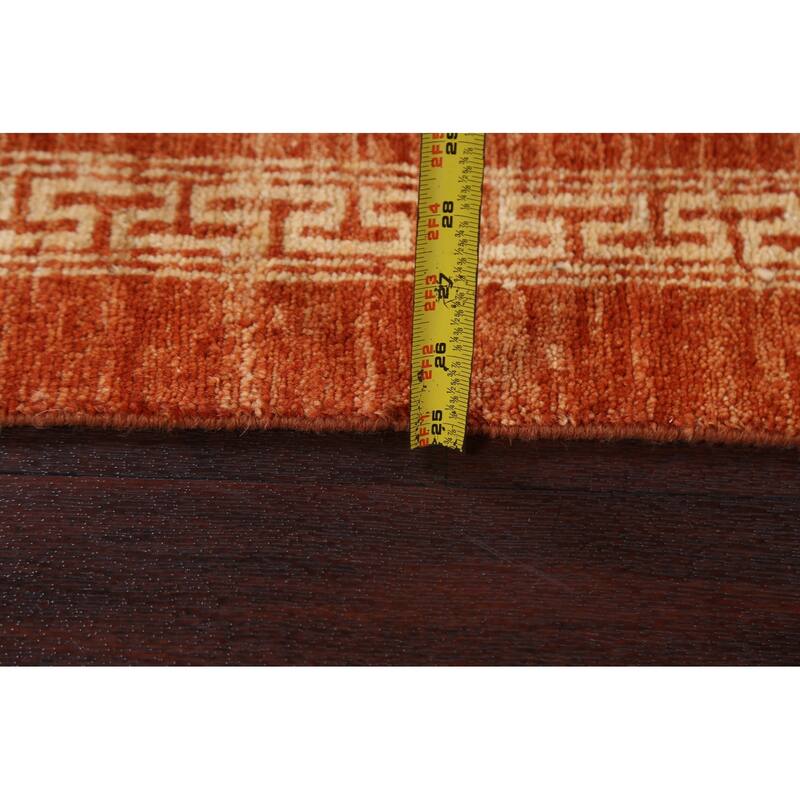 Bordered Gabbeh Kashkoli Oriental Runner Rug Wool Hand-knotted Carpet - 2'5" x 9'4"