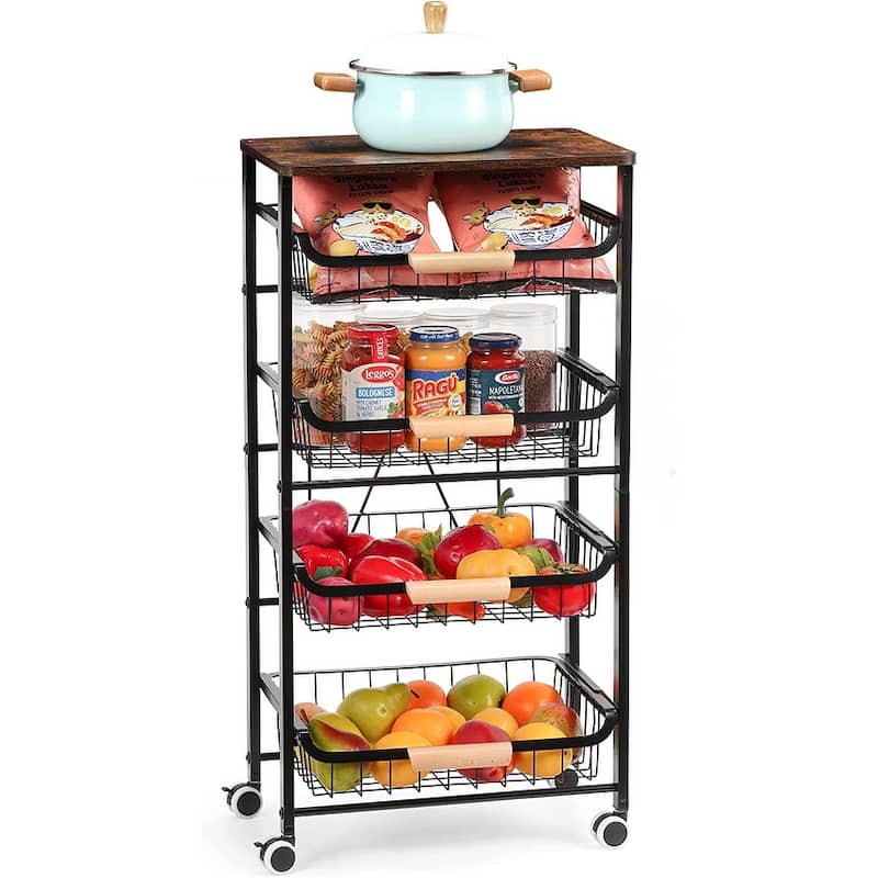 Kitchen Storage Rolling Cart on Wheels