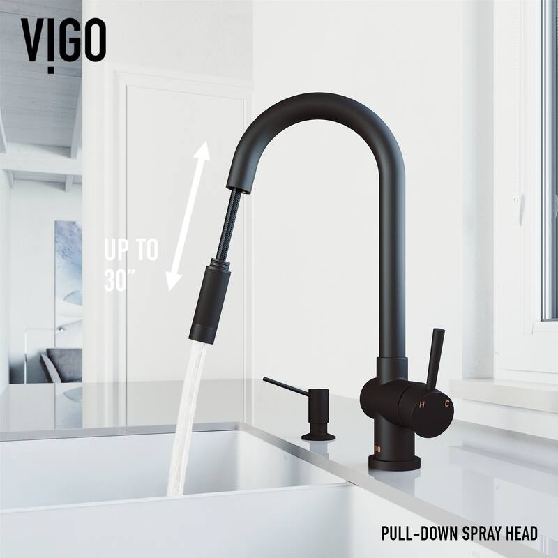 VIGO Gramercy 17" H Single Handle Pull-Down Spout Kitchen Faucet