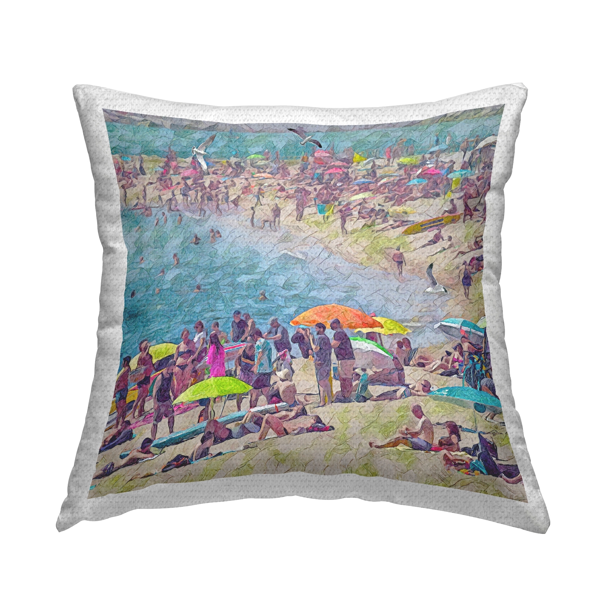 Stupell Abstract Summer Beach Printed Outdoor Throw Pillow Design by Steve Hunziker