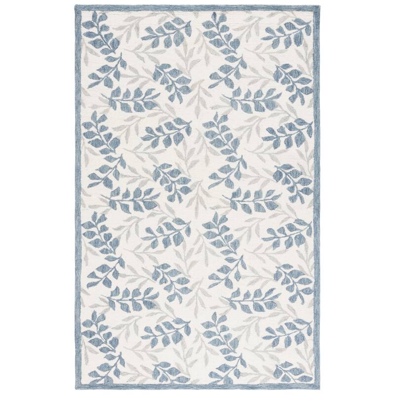 SAFAVIEH Hand-Tufted Martha Stewart Evely Modern & Contemporary Wool Rug - 4' x 6' - Ivory/Grey
