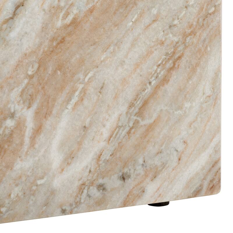 SAFAVIEH Couture Katharina Marble Plinth Accent Table - 15"W x 15"D x 18"H