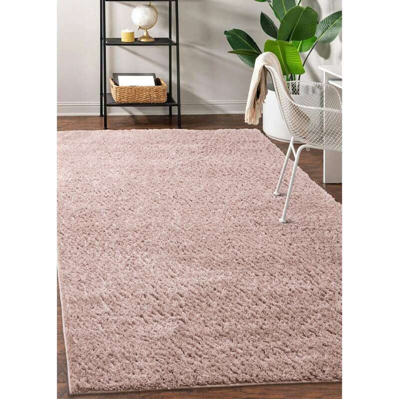 Taylor Collection - Plush Pink Shag Area Rug