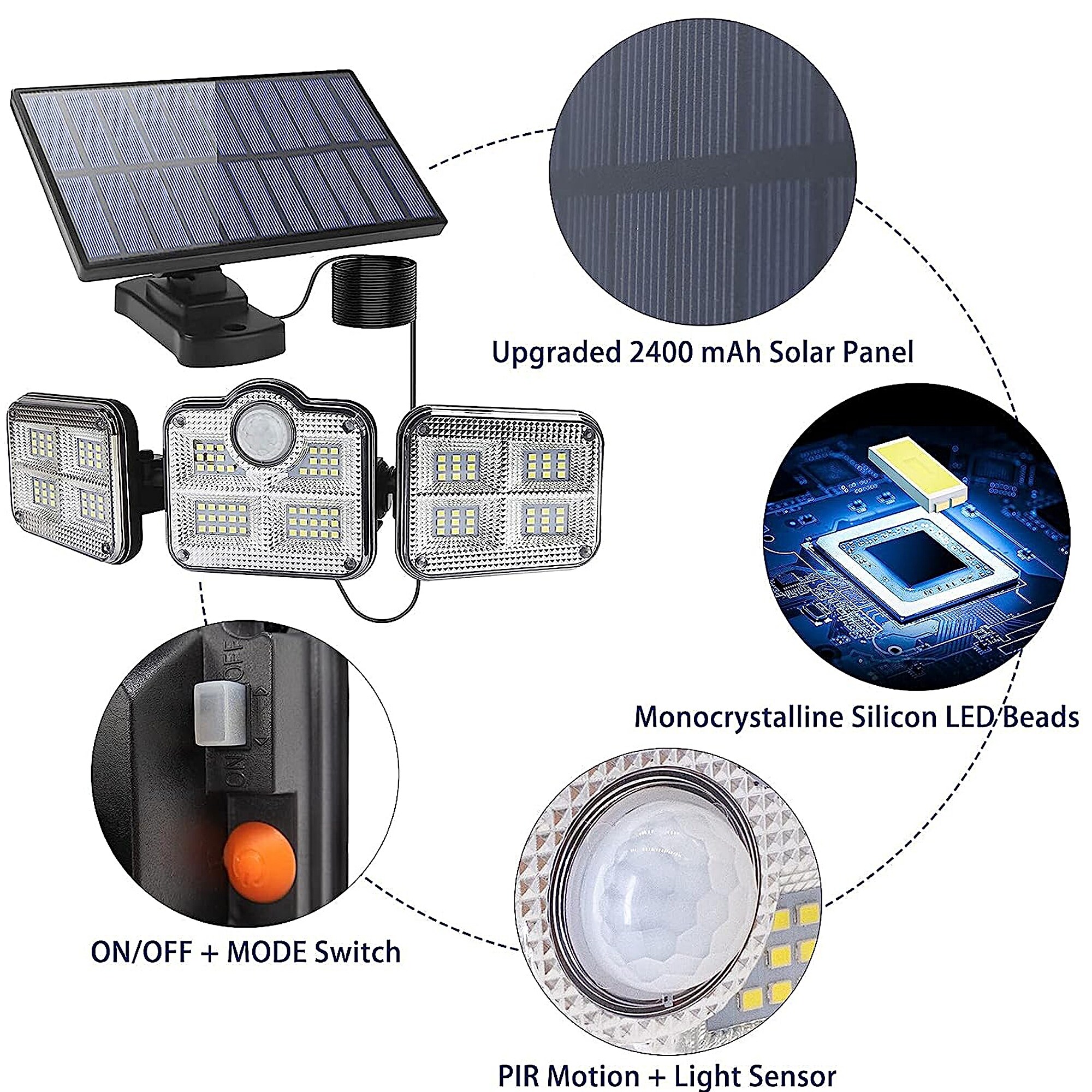 EcoBright Super Solar Powered Light Trio - One size - Bed Bath