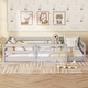 preview thumbnail 38 of 70, Full Size Montessori Floor Bed with Safety Fence, Solid Pine Wood Frame, Kids Low-Profile Bed for Boys and Girls, Easy Assembly