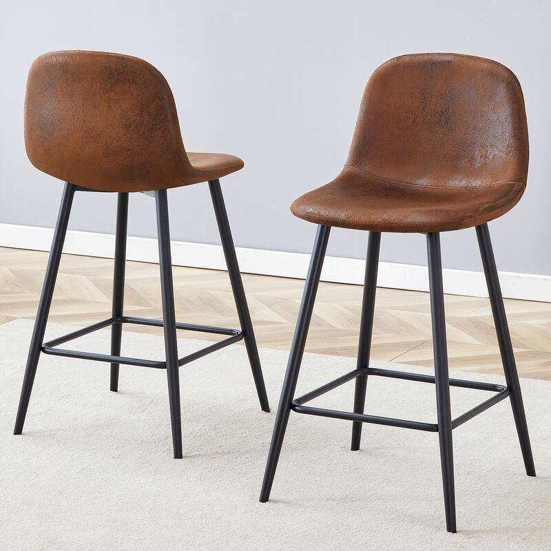 Industrial Bar Height Stools with Back, Counter Height Bar Chairs, with Metal Legs & Soft Backrest Easy to Assemble