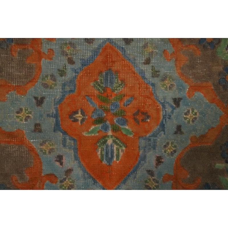 Hand Knotted Oriental 100% Wool Carpet Traditional Medallion Pink Tabriz Area Rug - 9' 7'' X 6' 4''