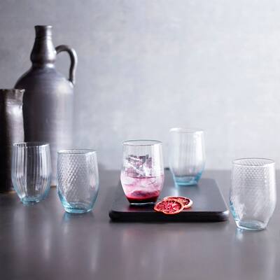 Libbey Prologue Luna Recycled Handblown Curved Tumbler Glasses, Set of 6 - Set of 6