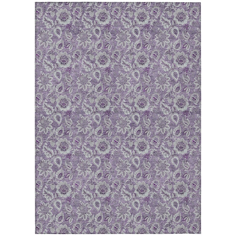 Machine Washable Indoor/ Outdoor Chantille Floral Rug
