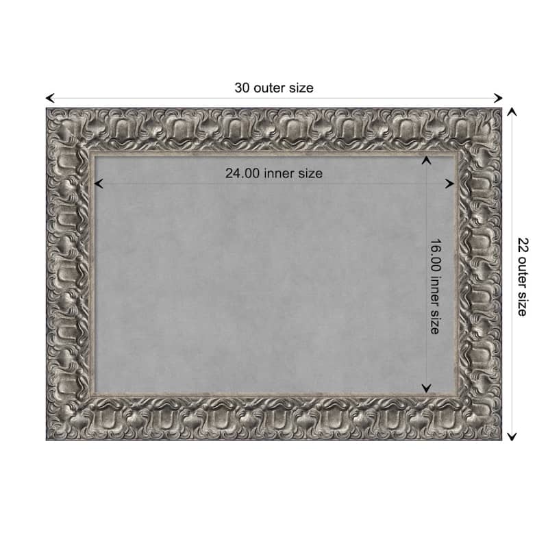 Amanti Art Silver Luxor Framed Magnetic Board - Board Size 24x16