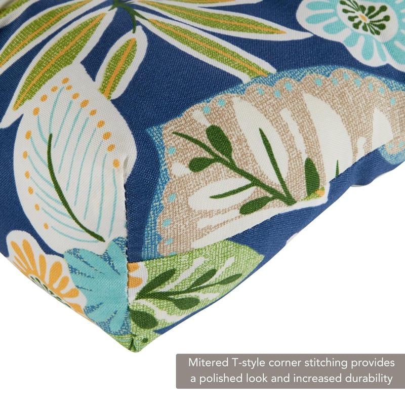 Floral 20-inch Outdoor Chair Cushion (Set of 2)