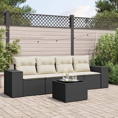 vidaXL Garden Sofa Set Black - 21.7 x 21.7 x 14.6
