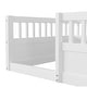 preview thumbnail 14 of 24, Wood Twin Floor Bed Frame with Fence, Kids Beds Frame for Bedroom Playroom