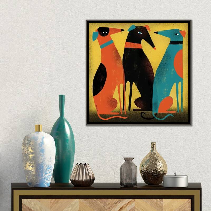 iCanvas "Greyhounds" by Terry Runyan Framed